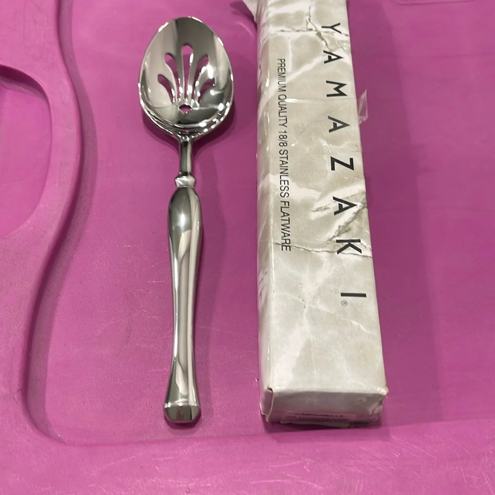 Yamazaki Bellaire Glossy Pierced Slotted Serving Spoon New